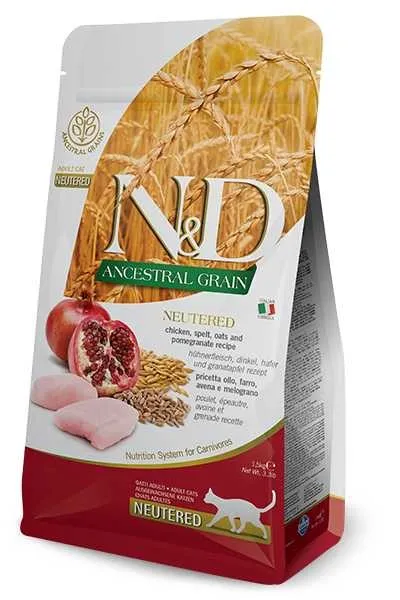 3.3 Lb Farmina Ancestral Grain Chicken & Pomegranante Adult Cat Neutered - Health/First Aid